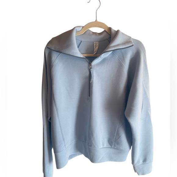 SPANX Tops - Spanx Air Essentials Sky Blue Sweatshirt Size L